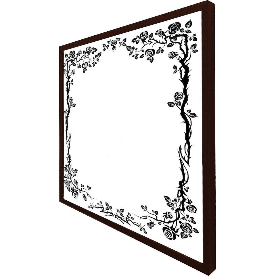 image 1 of Rose & vine silhouette (Picture Frame) Brown | Oak | XL