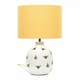 image 3 of ValueLights Bumble Bee Ceramic Bedside Table Lamp with a Yellow Fabric Lampshade - Bulb Included