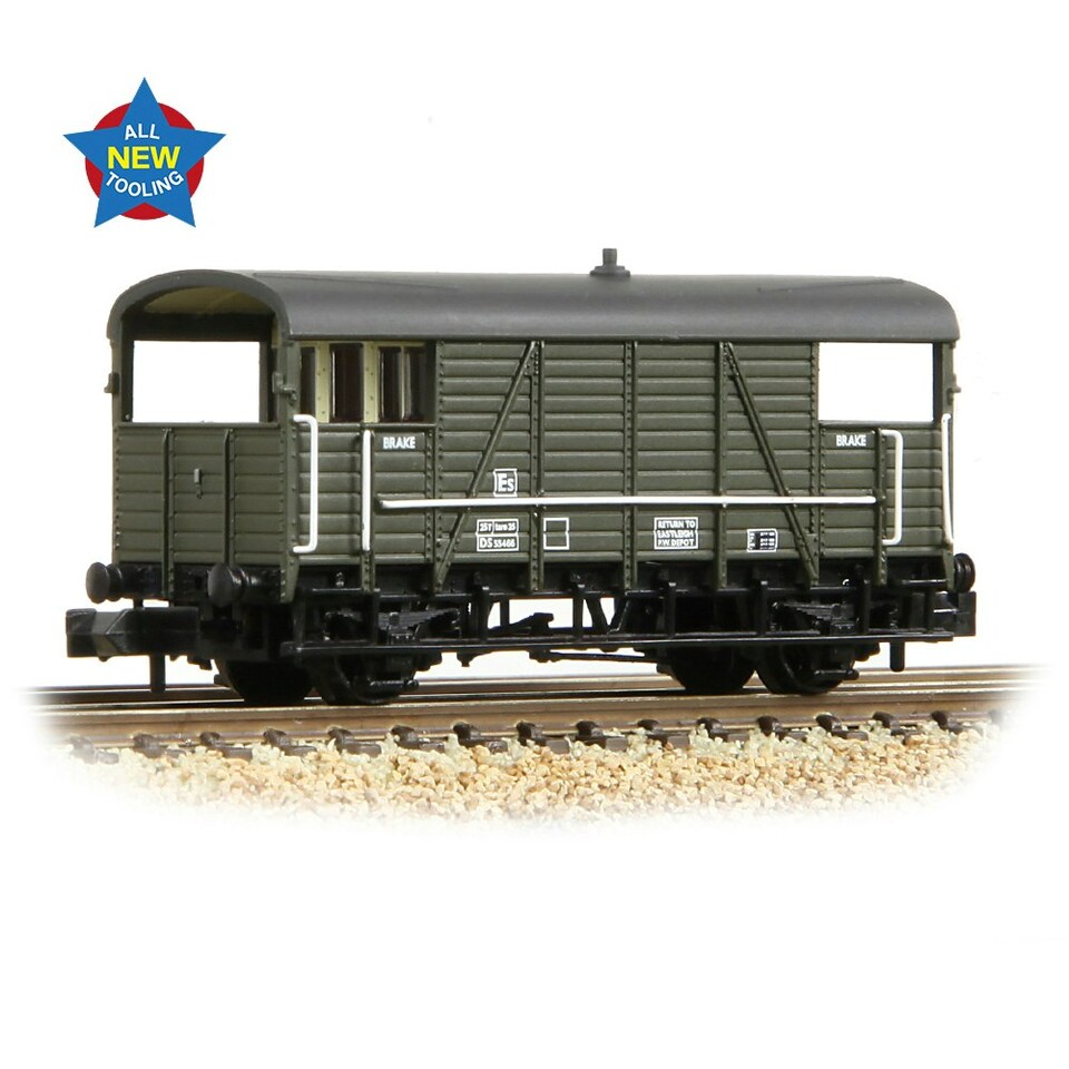 Graham Farish 25t Dance Hall Brake Van BR Departmental Olive DS55466