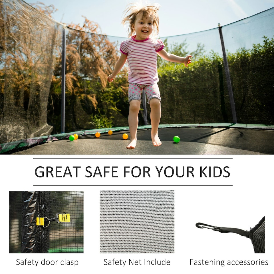 image 1 of HOMCOM 10FT Replacement Safety Trampoline Net Enclosure Surround Outdoor Sports