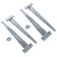 image 1 of 16in / 400mm Heavy Duty T Tee Hinges For Shed + Garden Gates Zinc Plated 4pc Silver
