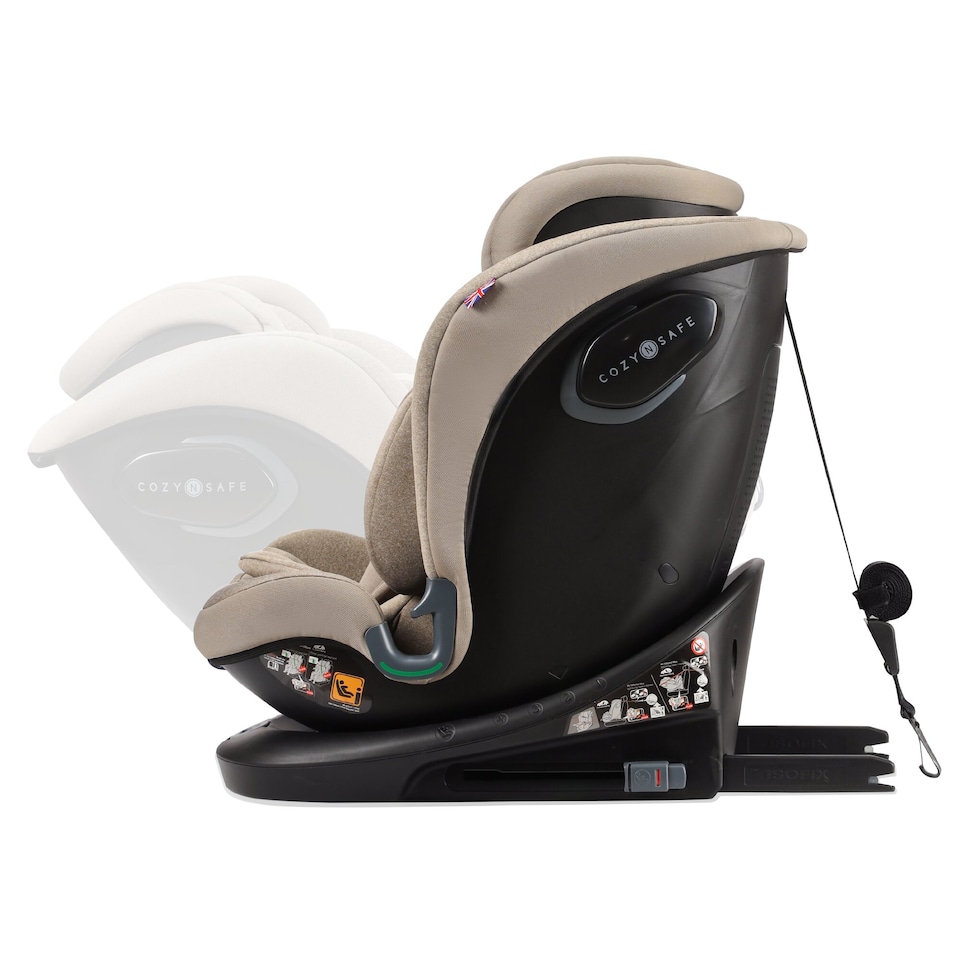 image 1 of Cozy N Safe Vesta i-Size 360 Rotating Car Seat 40-150cm, ISOFix & Top Tether, Extended Rear & Forward Facing, Side Impact Protection, Reclining Seat, Adjustable Headrest, Birth to 12 Years (Ecru)
