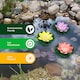 image 7 of Gardenwize 3pc Solar Floating Lotus Pond Lights
