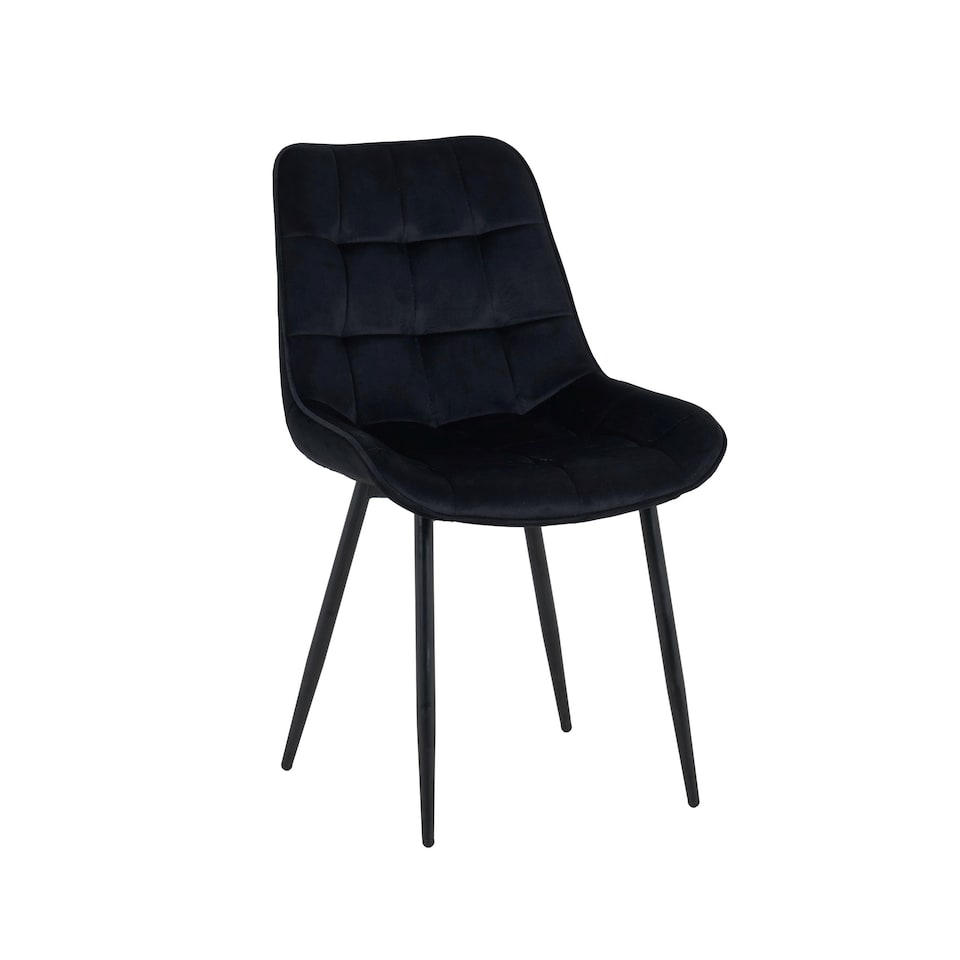 image 1 of New York Dining Table with 4 Erica Velvet Chairs - Black | Black