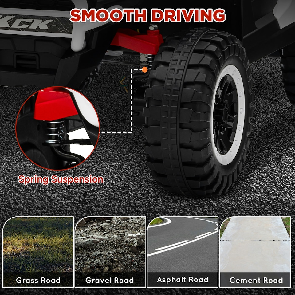 image 1 of AIYAPLAY 2 Seater 24V 7AH Ride on Truck w/ Spring Suspension, White