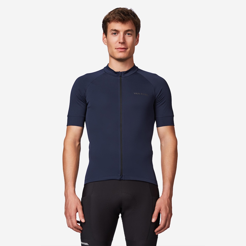image 1 of Decathlon Men's road biking short-sleeved top - steel blue