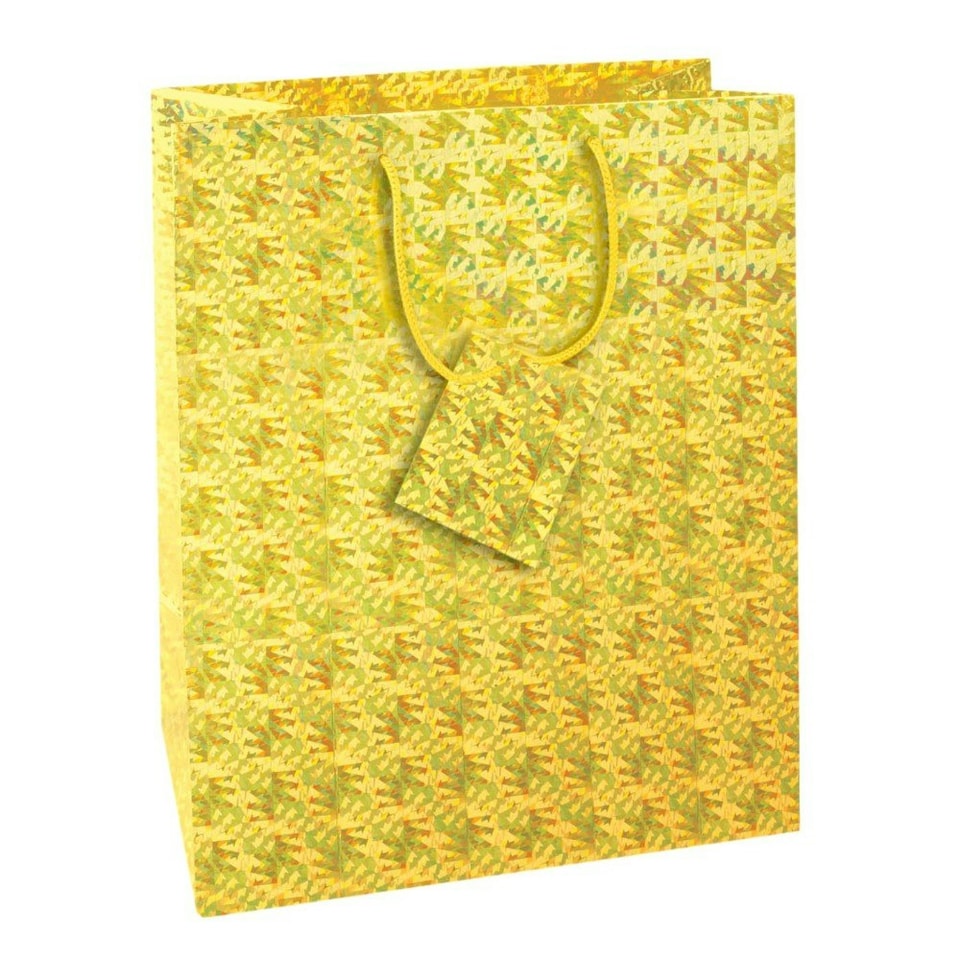 image 1 of Pack of 12 Large Assorted Coloured Holographic Gift Bags