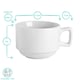 image 3 of Argon Tableware 12 Piece Classic White Stacking Teacup & Saucer Set - 200ml - Tea Cup Saucer Coffee Cup Cappuccino Cup Drinking Mug