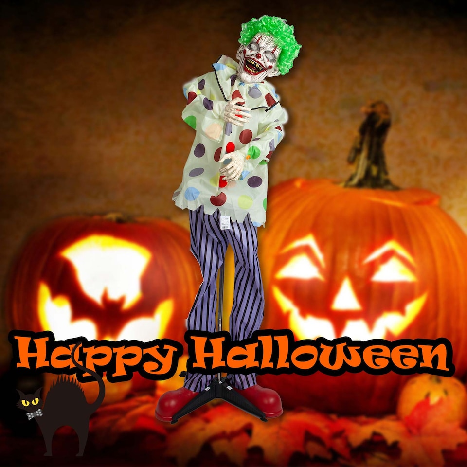 image 1 of vfm-estore Halloween Animated Clown Ghost Decoration 36 inch