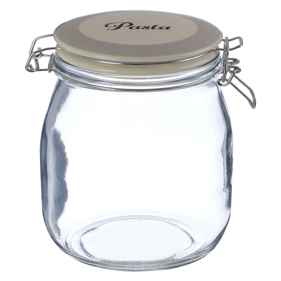 image 1 of Interiors by Premier Versatile And Stylish Pasta Storage Jar, Airtight Sealed Glass Jar With Lid, Ergonomic Design Mason Jar