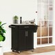 image 6 of HOMCOM Rolling Kitchen Cart Storage Trolley with Drawer Towel Rail Steel Black