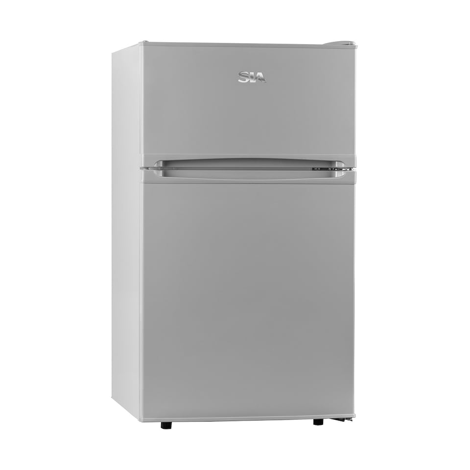 image 1 of SIA UFF01SS/E 88L Silver/Grey Freestanding Small Compact Under Counter 2 Door Fridge Freezer Silver