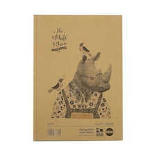 Rhino A4 Recycled 160 Page 8mm Lined Casebound Book