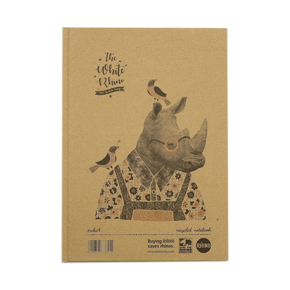 image 1 of Rhino A4 Recycled 160 Page 8mm Lined Casebound Book