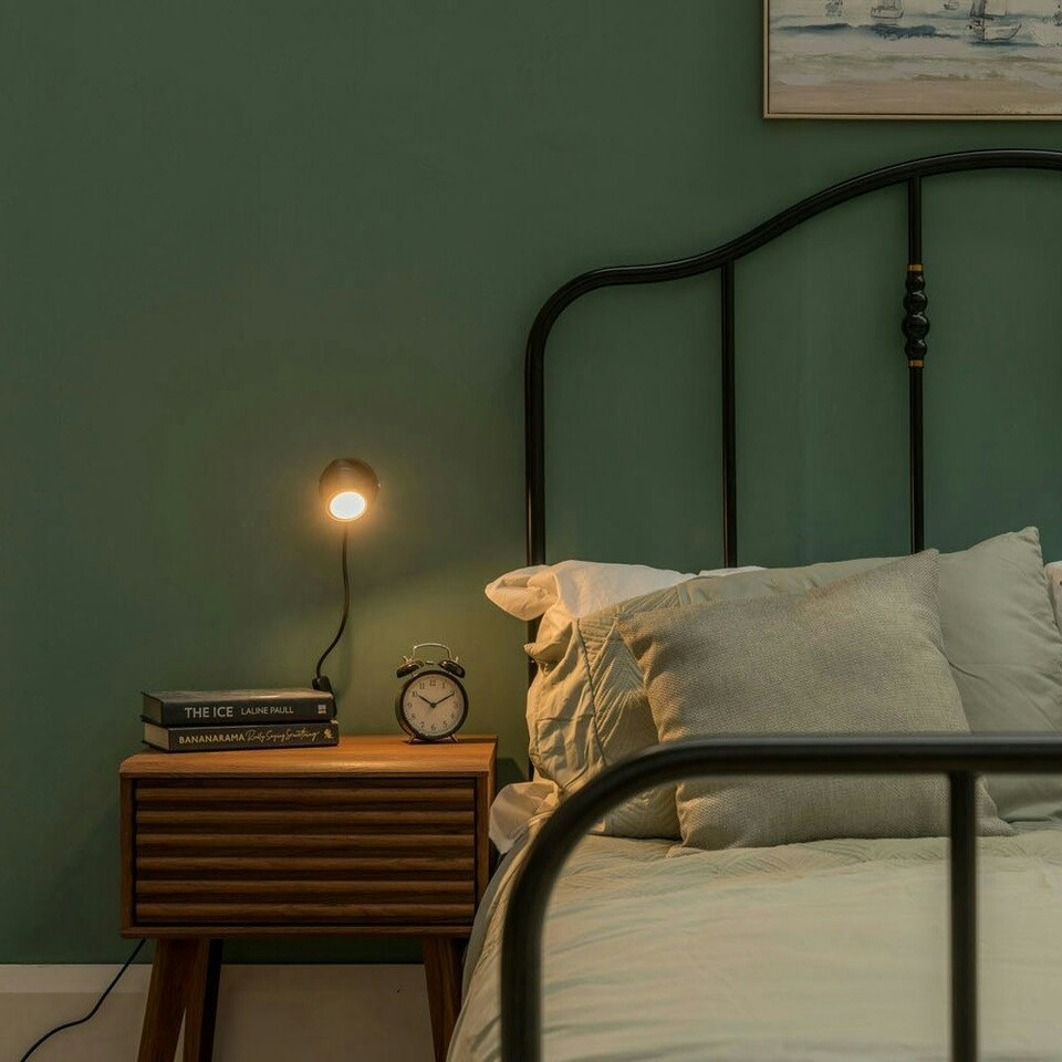 image 1 of ValueLights Benton Black Adjustable Plug In Wall Light & Bulb Black
