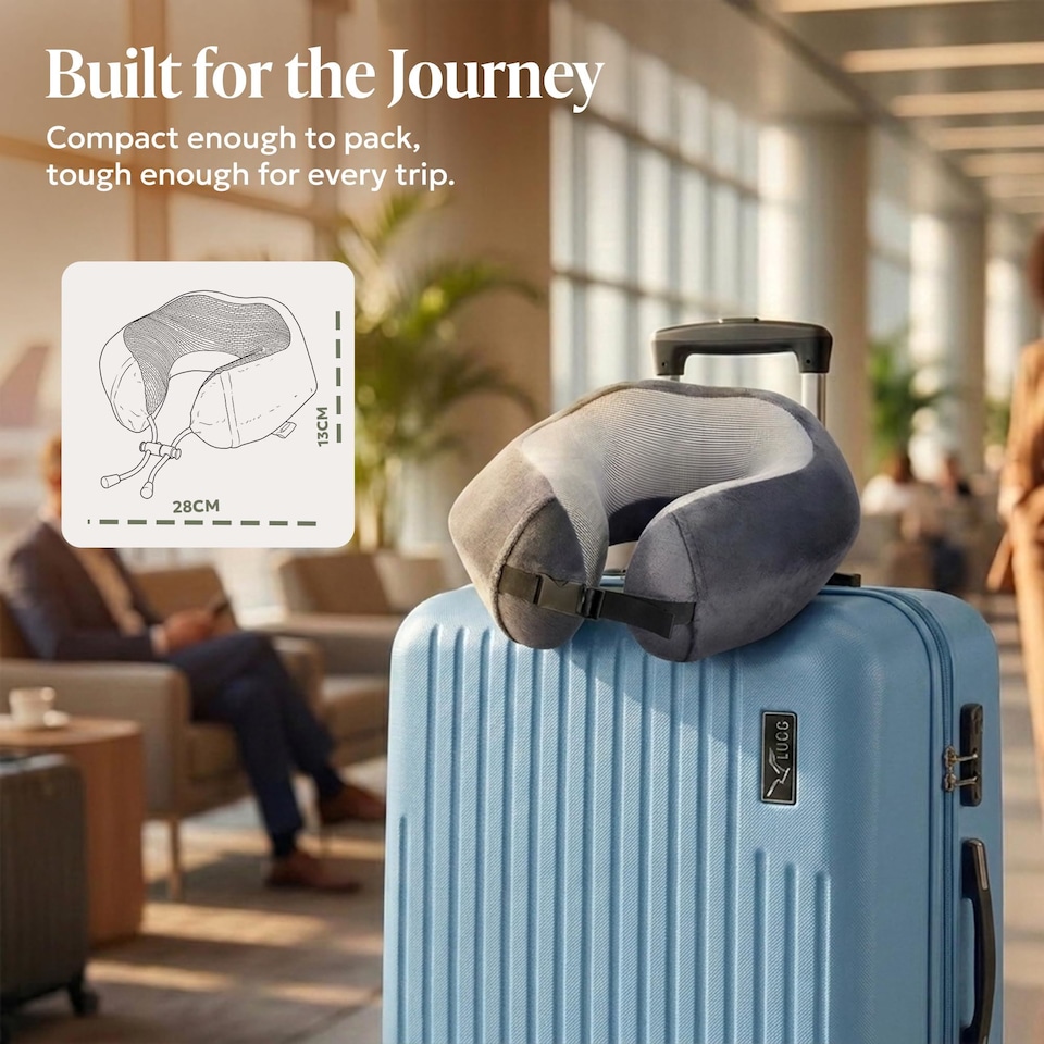 image 1 of Lugg Memory Foam Travel Pillow with Storage Bag 360 Degree Neck Support