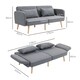 image 3 of HOMCOM Click Clack Sofa Bed, 3 Seater Sofa, Convertible Bed Settee, Modern Fabric Loveseat Sofa Couch with 2 Cushions for Living Room, Guest Room, Grey