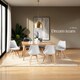 image 8 of Dining Chairs Frederikke - padded, ergonomic shape, wooden legs - Set of 8 White
