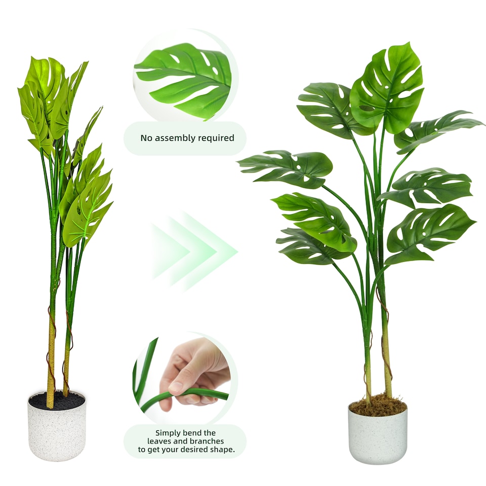 image 1 of Artificial Plant Monstera Tree Indoor House plant 120 cm | Multi | Multi