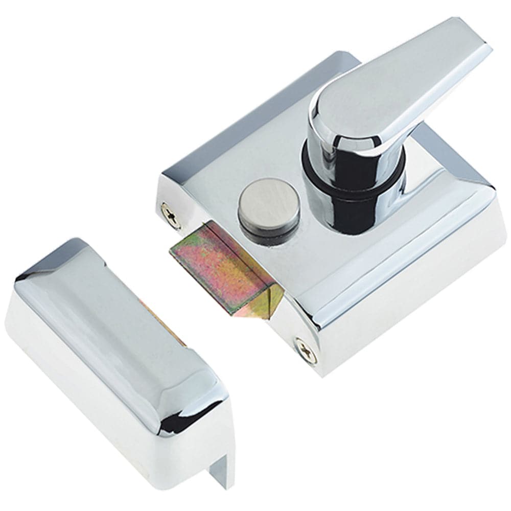 High-Quality Narrow Stile Night Latches in Polished Chrome - 66mm - Bolt Latch