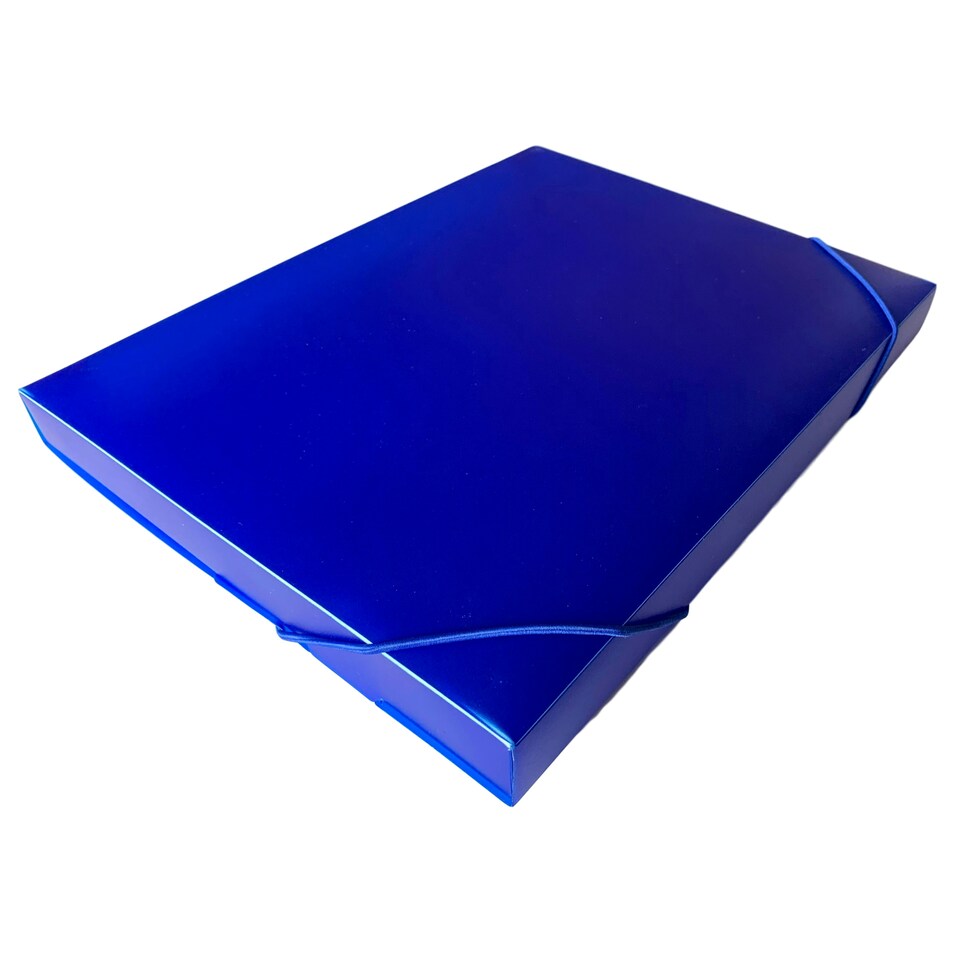 image 1 of A4 Clearview Blue Box File with Elastic Closure