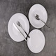 image 1 of White Opal Glass Dinner Set Plates Soup Bowls Dinnerware | White | Aria - Round - 12 Pcs | 12