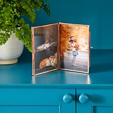 Recycled Glass Folded Double Photo Frame