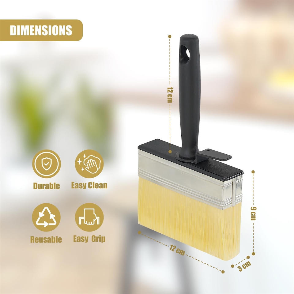 image 1 of GEEZY Outdoor Decking Paint Brush Natural Bristle for Fence and Masonry Painting Projects