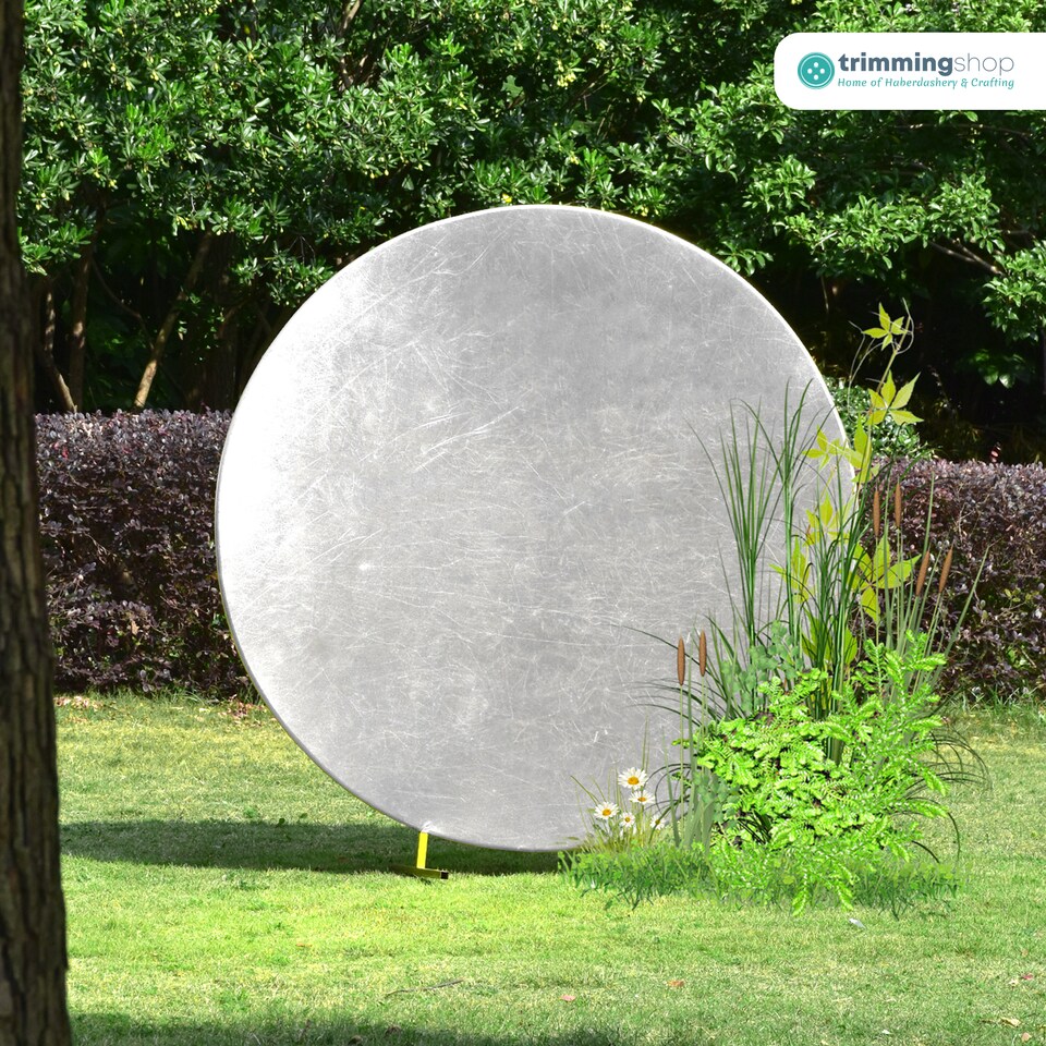image 1 of 190GSM Shiny Silver Round Arch Wrinkle-Resistant Backdrop Cover - 180cm