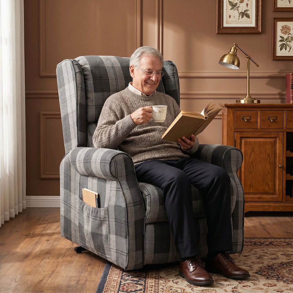 image 1 of HOMCOM Power Lift Recliner Chair with Vibration Massage and Heat, Grey
