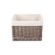 image 2 of Medium Square Antique Wash Lined Storage Basket | White | White | L