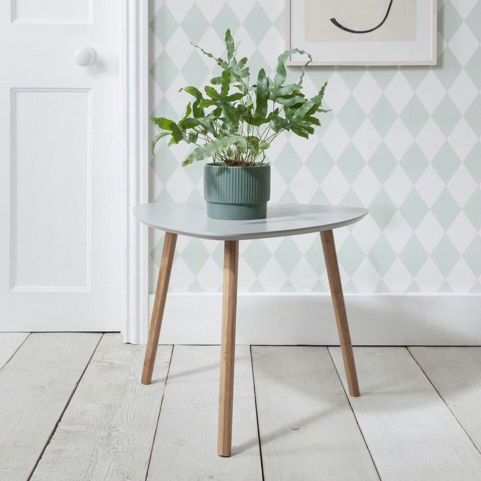 image 1 of Malme Side Table Occasional Large in Chalk Grey and Natural Pine Grey | Light Grey
