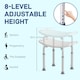 image 7 of HOMCOM Height Adjustable Shower Stool, Aluminium Shower Chair, Non-Slip Bath Stool for Elderly, Disabled, Seniors, Pregnant, White