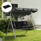 image 6 of Outsunny Outdoor Seat Cushions Back Cushion with 2 Pillows, Water Repellent Seat Pads for 3-Seater Chair, Swing, Sofa 