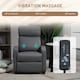 image 4 of HOMCOM Recliner Armchair, Massage Faux Leather Push Back Reclining Chair with Adjustable Leg Rest, Side Pocket, for Home Living Room Theatre, Grey