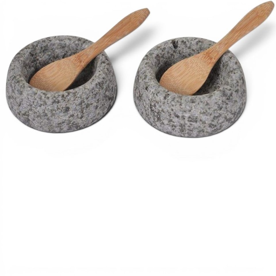image 1 of Garden Trading Set of 2 Granite Salt & Pepper Pots