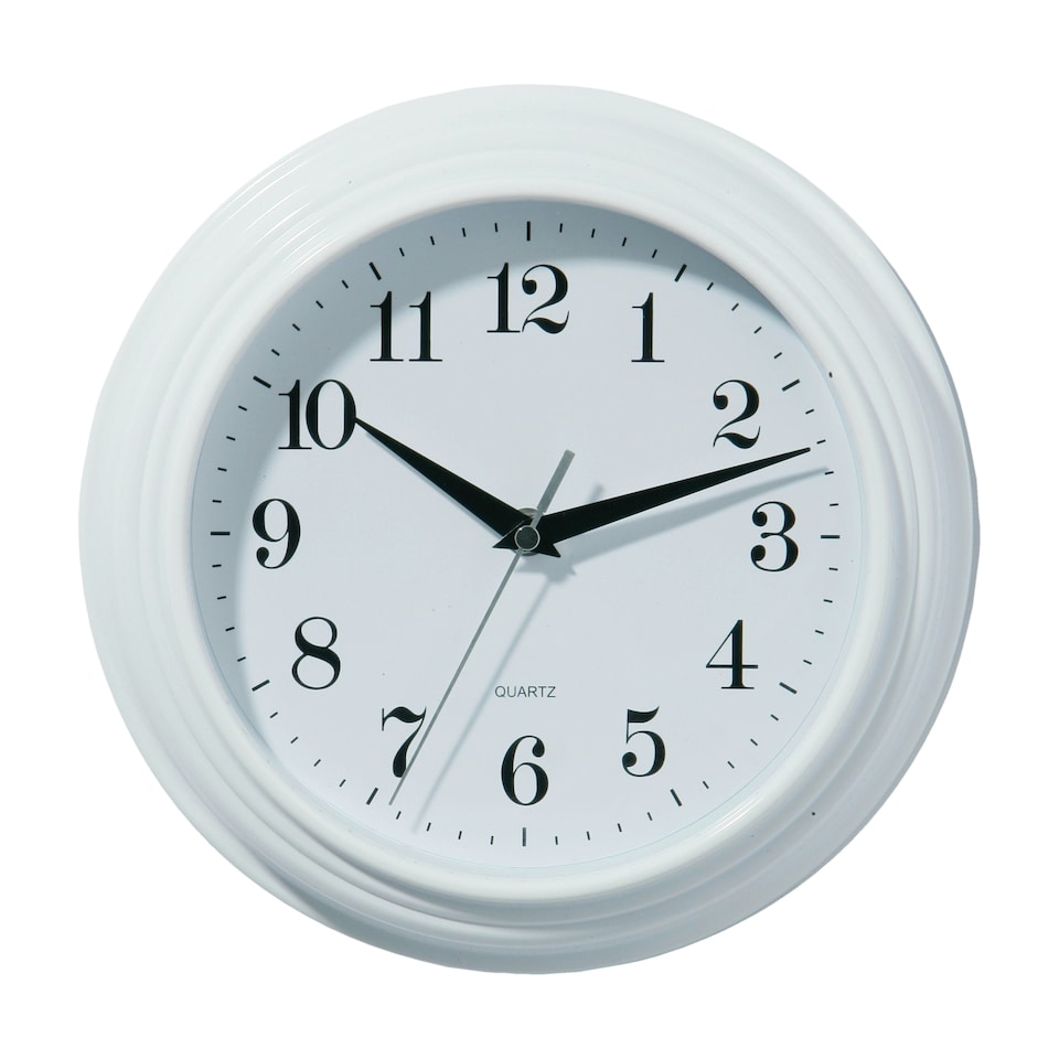 image 1 of Interiors by Premier Vintage White Wall Clock, Elegant Distressed Design With Bold Black Numerals And Classic Face, Reliable