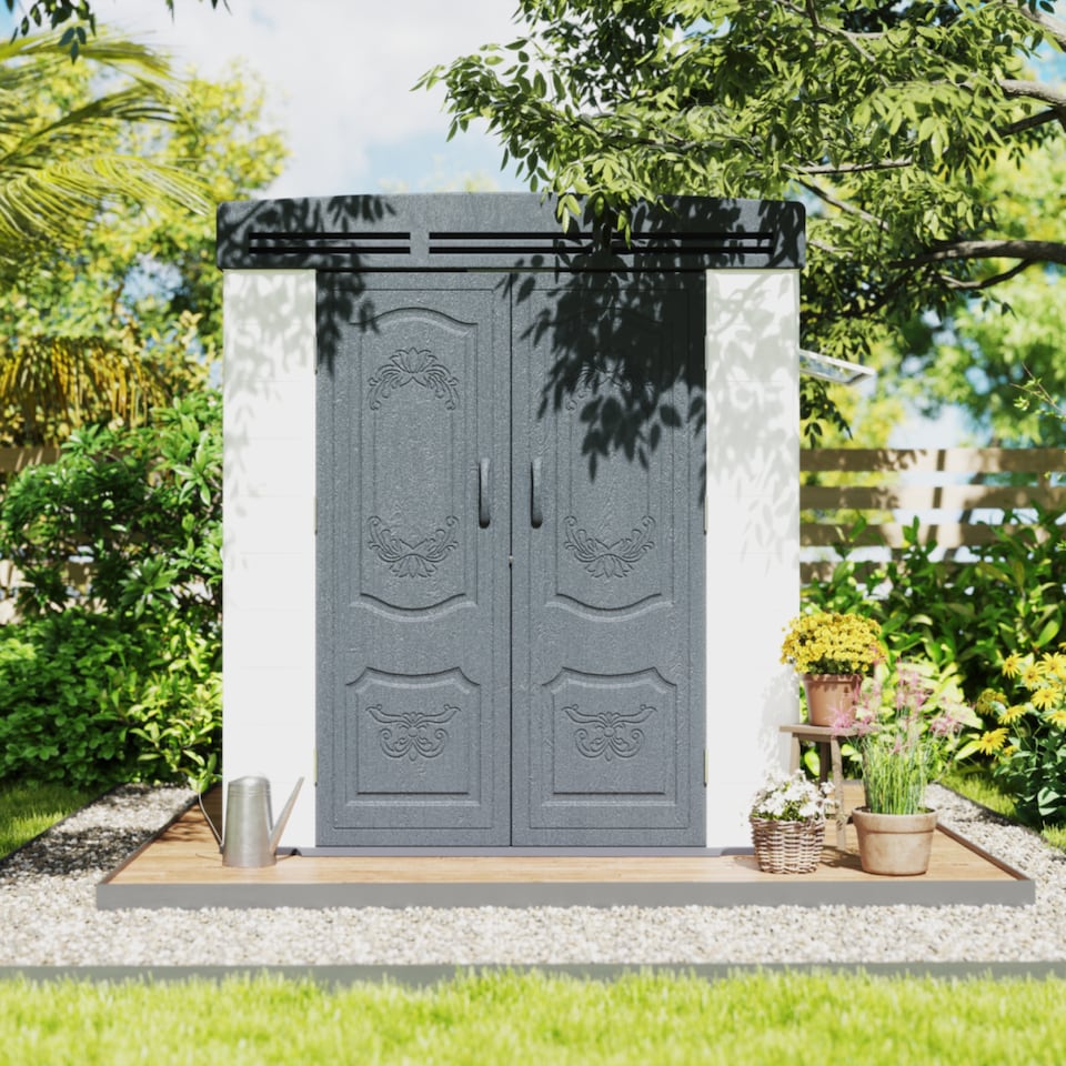 image 1 of 6x4ft plastic shed with window and aluminium structured support