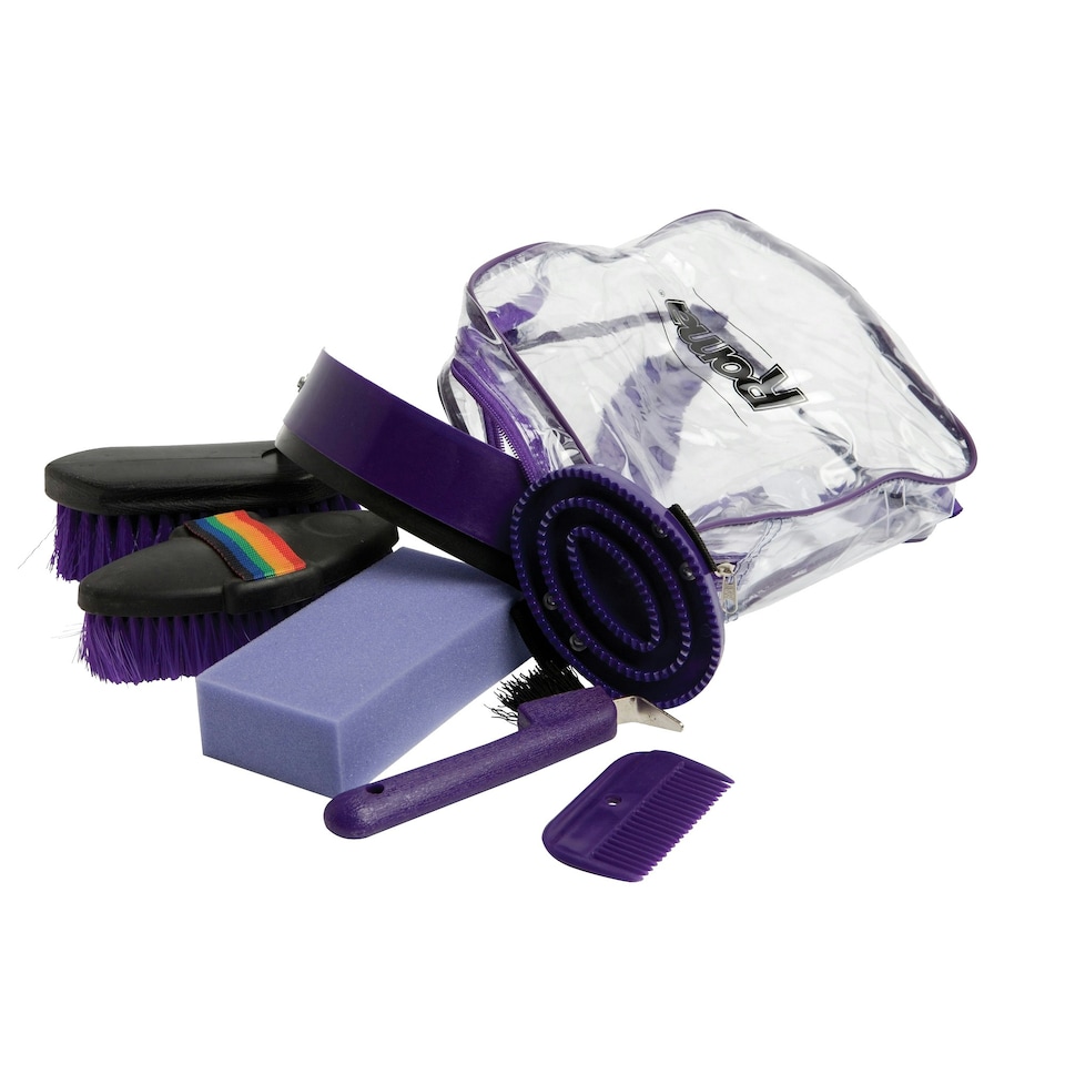 Roma 7 Piece Backpack Grooming Kit - Purple - One Size