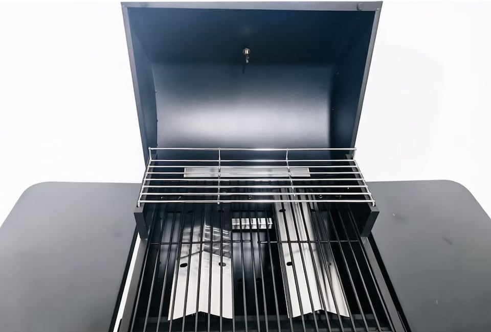 image 1 of Outdoor 2 Burner Steel Gas BBQ Grill Side Shelves Rack Bottle Opener & Regulator Kit