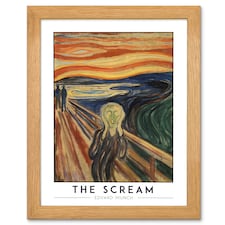 Edvard Munch The Scream Art Wood Framed Wall Art Print | Orange