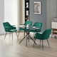 image 4 of Miami Dining Table with 4 Charlotte Velvet Chairs Black