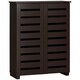 image 6 of HOMCOM Shoe Storage Cabinet with Slatted Doors for 15 Pairs of Shoes Brown Brown