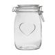 image 4 of Nicola Spring Heart Glass Storage Jars - 1 Litre - Clear Seal - Pack of 3