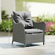 image 7 of Outsunny 2 Pieces Rattan Garden Chairs, Cushioned Rattan Chairs Grey | Dark Grey