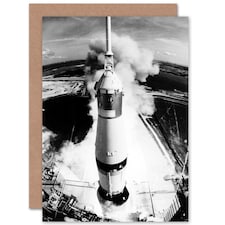 Nasa Apollo 11 Saturn Rocket Space Cadet Moon Landing Art Card