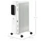 image 7 of HOMCOM 2000W Oil Filled Radiator Heater w/ 3 Heat Settings Remote Control White