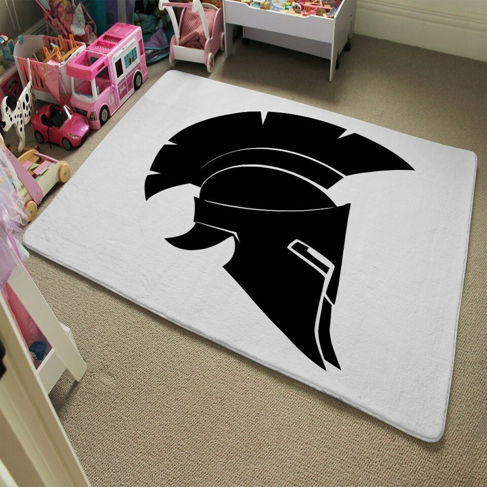 image 1 of Roman Helmet (Rug) Black | Medium: 80x150cm