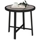 image 1 of Outsunny 50.5cm Round Garden Table with SPC Tabletop, Grey Wood Effect Grey | Grey