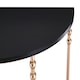 image 3 of Interiors by Premier Set of Two Half Round Console Tables, Boutique Style Rose Gold Accent Tables with Matte Black MDF Top